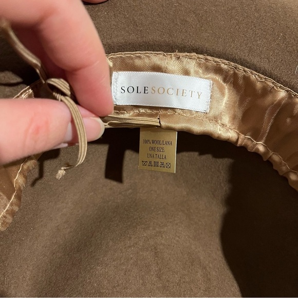 Sole Society Wide brim 100% Wool Brown Fedora One size hat Explorer Classic - Picture 10 of 10